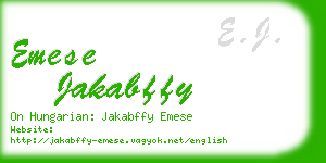 emese jakabffy business card